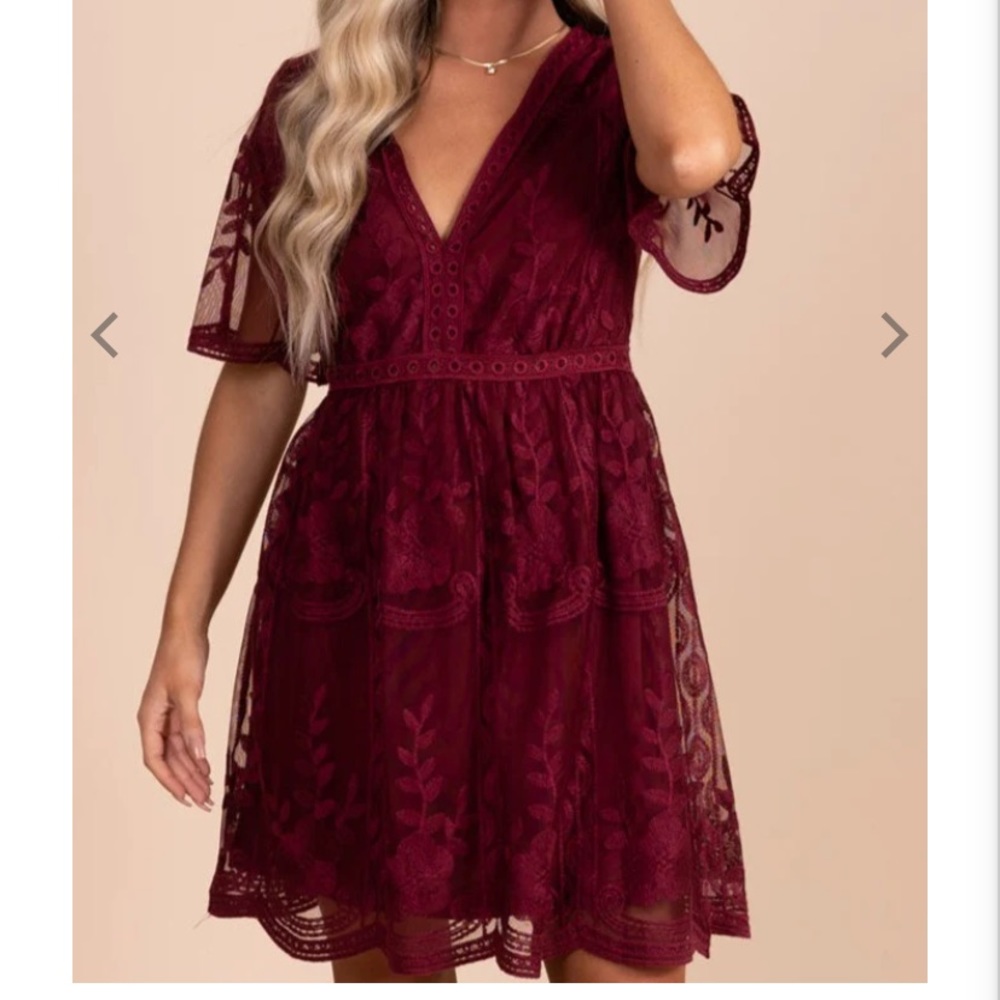 Haute Monde Light My Fire Wine Mini Dress